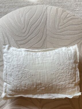 Vintage Embroidery and Lace Pillow Fabric